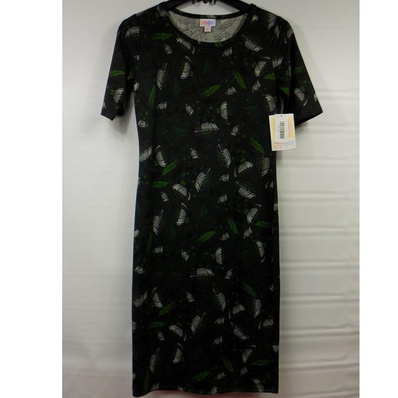 LuLaRoe Julia Flower and Leaf Dress Size XS NWT - Picture 1 of 8